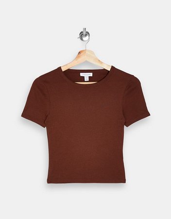 Topshop t-shirt in dark brown | ASOS