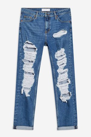 Mid Blue Super Rip Lucas Jeans - Shop All Jeans - Jeans - Topshop USA