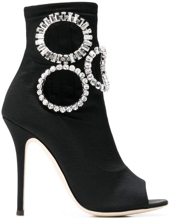 crystal embellished heeled boots