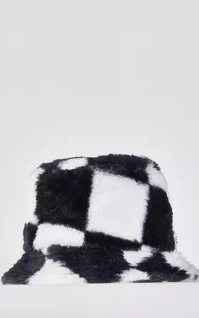 Monochrome Checkerboard Bucket Hat | PrettyLittleThing USA