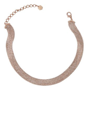 SHAY 18kt Rose Gold 7 Thread Stack Diamond Choker Necklace