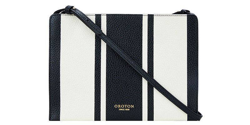 Meghan Markle X Oroton Black and Cream Avalon Crossbody Bag Oroton