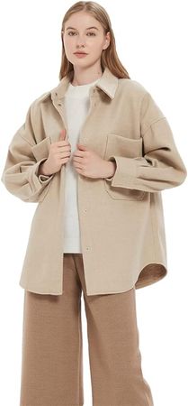 Amazon.com: RZIV Women Casual Shackets Jacket Button Down Shirt Coat : Clothing, Shoes & Jewelry