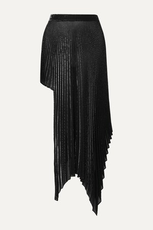 Silver Asymmetric pleated metallic voile skirt | Peter Do | NET-A-PORTER