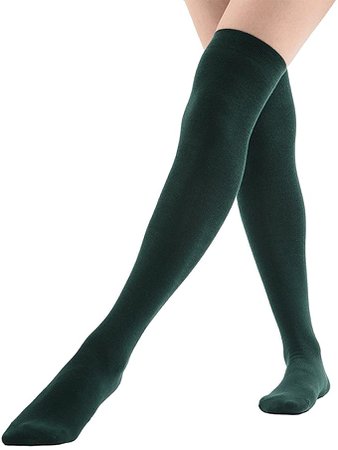 MK MEIKAN Womens Long Socks Over Knee Thigh High Cosplay Cheerleader Knee High Gift Socks for Girls Graduation Gifts 1 Pair, Forest Green at Amazon Women’s Clothing store