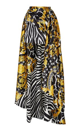 Wrapped Satin Maxi Skirt by Versace