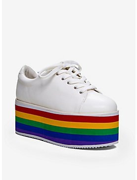 gay pride/rainbow platform shoes