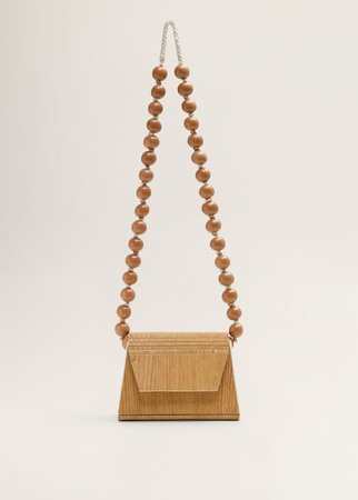Beaded wood handbag - Women | Mango USA