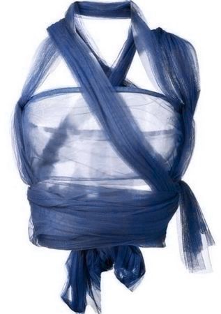 blue sheer tulle tied top