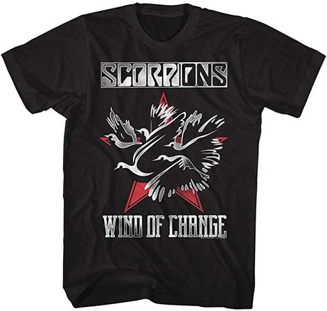 Amazon.com: Scorpions German Rock Band Wind of Change Black Adult T-Shirt Tee: Clothing