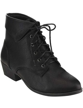 black ankle lace up boots