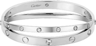 CRN6709517 - Bracelet LOVE - Or gris, diamants - Cartier