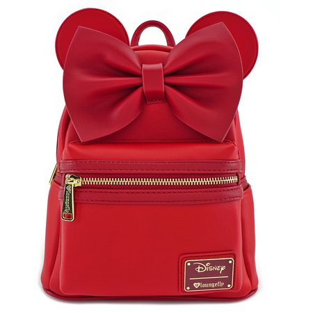 Loungefly x Red Minnie Ears & Bow Red Faux Leather Mini Backpack - Backpacks - Bags