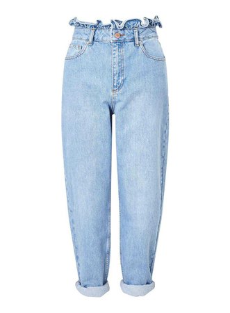 MOM Mid Wash Frill Top Jeans - Jeans - Apparel - Miss Selfridge US