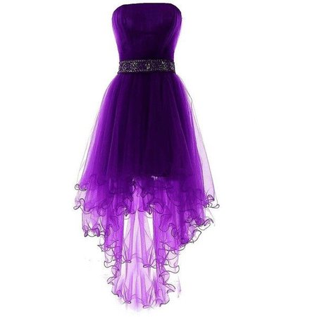 Strapless purple dress