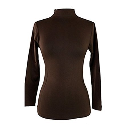 TD Collections - Women's Long Sleeve One Size Mock Turtleneck Top (Dark Brown) - Walmart.com