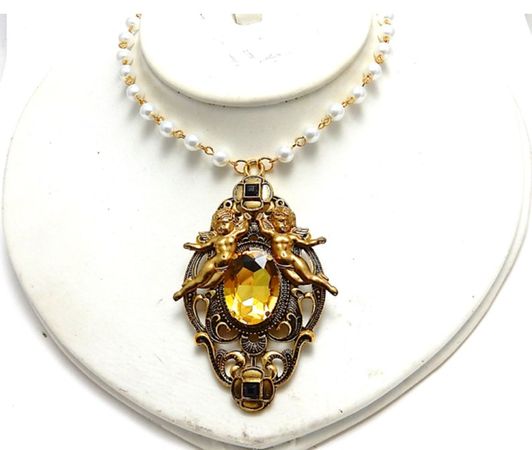 Renaissance Cherub Necklace Vintage Angels antique | Etsy