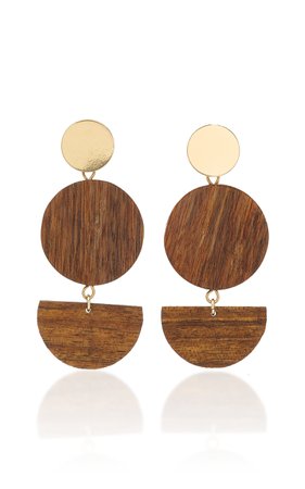 Lunar Gold-Plated Wood Earrings by Sophie Monet | Moda Operandi
