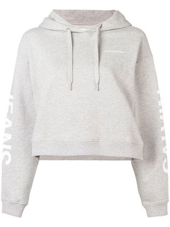 Calvin Klein Jeans logo print cropped hoodie $114 - Buy Online SS19 - Quick Shipping, Price