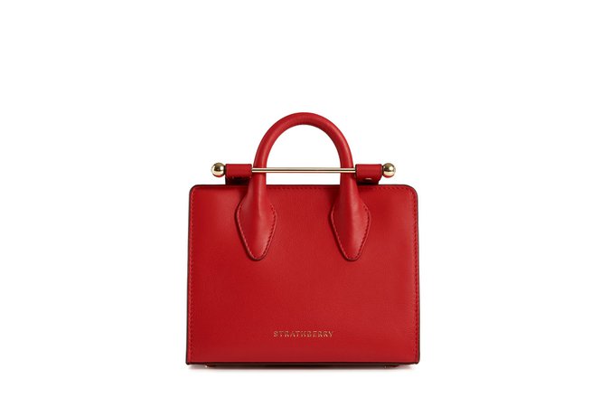 The Strathberry Nano Tote - Ruby - Red Leather Mini Bag - Strathberry