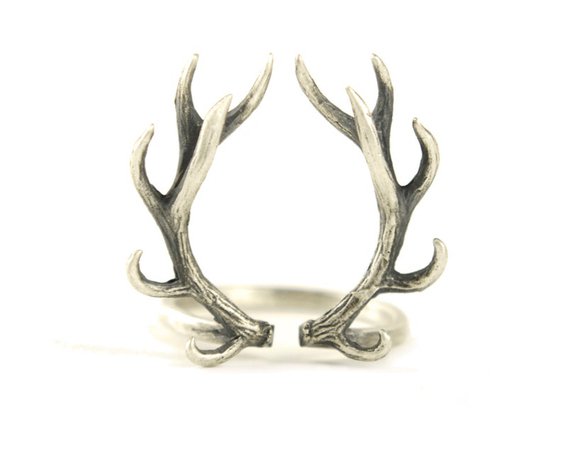 Deer Antler Ring Sterling Silver Ring Bague réglable Anneau | Etsy