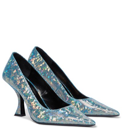 BY FAR - Viva holographic leather pumps | Mytheresa