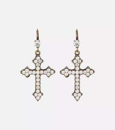 Blumarine - Embellished cross earrings | Mytheresa