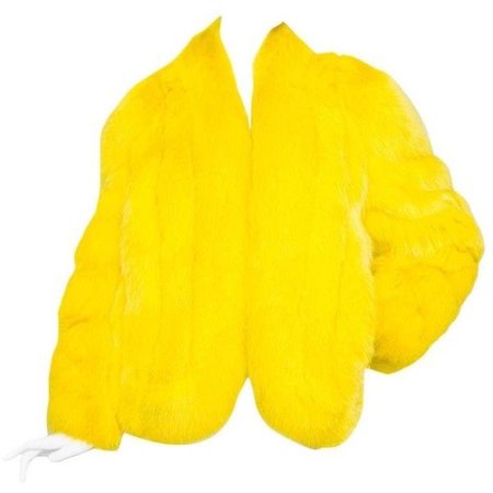 1980s Bright Yellow Dyed Saga Furs Fox Coat