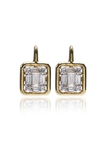 Mindi Mond Yellow Gold Clarity Framed Drop Diamond Earrings CE0010YG Metallic | Farfetch