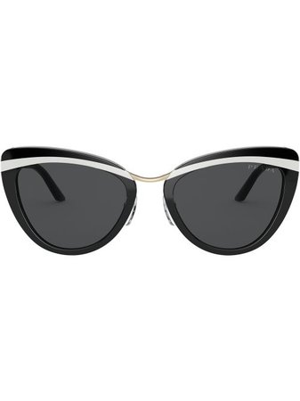 Prada Eyewear stripe-detail cat-eye Sunglasses - Farfetch
