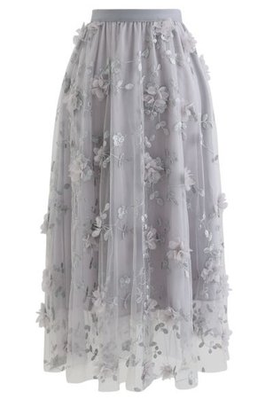 Double-Layered 3D Butterfly Lace Mesh Skirt in Pink - Retro, Indie and Unique Fashion