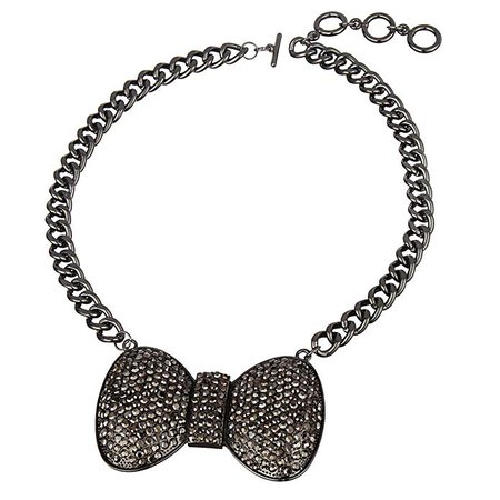 Amazon.com: Qiji Women's Statement Blingbling Bow Necklace Alloy Rhinestone Chunky Bowtie Necklace Chunky Choker Costume Jewelry (Black): Jewelry
