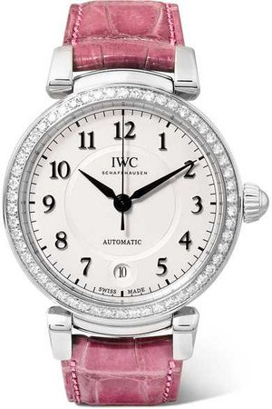 IWC SCHAFFHAUSEN | Da Vinci Automatic 36mm alligator, stainless steel and diamond watch | NET-A-PORTER.COM