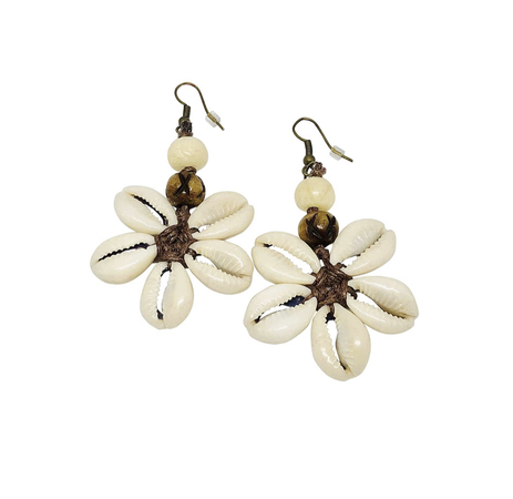 Cowrie Shell Flower Earrings