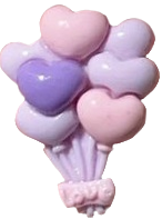 purple heart balloons hair clip