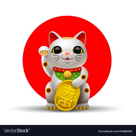 Japan cat Royalty Free Vector Image - VectorStock