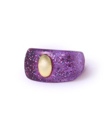 Yellow Knuckle Duster - Rounded Rectangle Ring - LA MANSO SHOP
