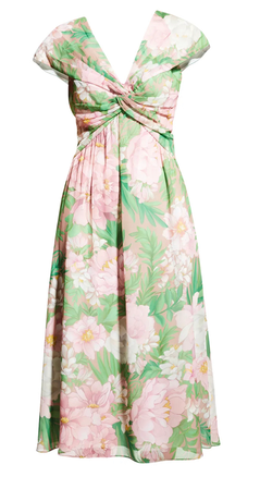 Floral Chiffon Midi Dress