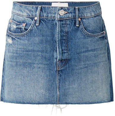 The Vagabond Distressed Denim Mini Skirt - Mid denim