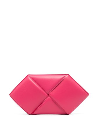 Shop pink Bottega Veneta Maxi Intrecciato zipped clutch with Express Delivery - Farfetch