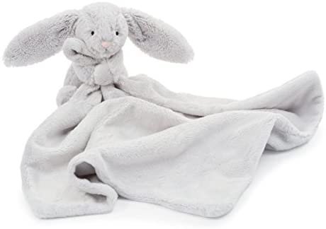 Amazon.com: Jellycat Bashful Grey Bunny Baby Security Blanket: Toys & Games