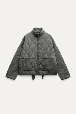 QUILTED JACKET ZW COLLECTION - Gray | ZARA United States