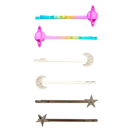 Anodized Space Age Hair Pins - Rainbow, 6 Pack | Claire's US