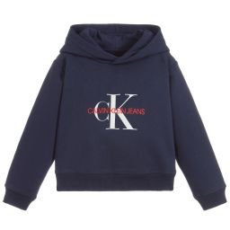 Calvin Klein Jeans - Girls Navy Blue Logo Hoodie | Childrensalon