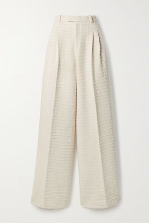 Pantalon large en tweed de coton mélangé -GUCCI