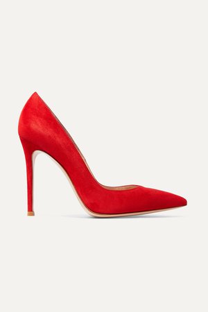 Red 105 suede pumps | Gianvito Rossi | NET-A-PORTER
