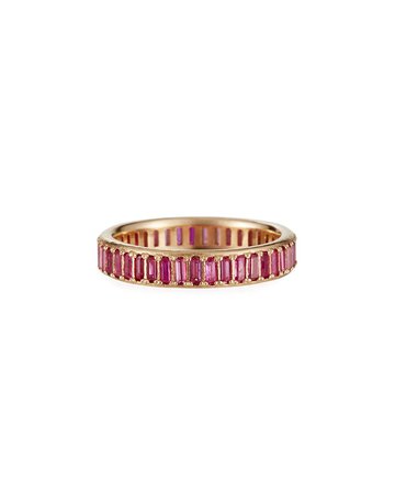 Armenta Cuento 14k Pink Sapphire Baguette Ring