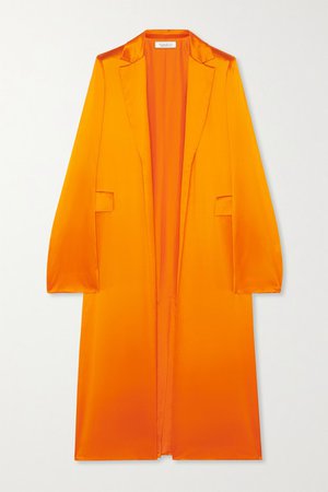 Silk-satin Coat - Bright orange