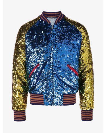 Gucci - Blue Sequin Bomber Jacket