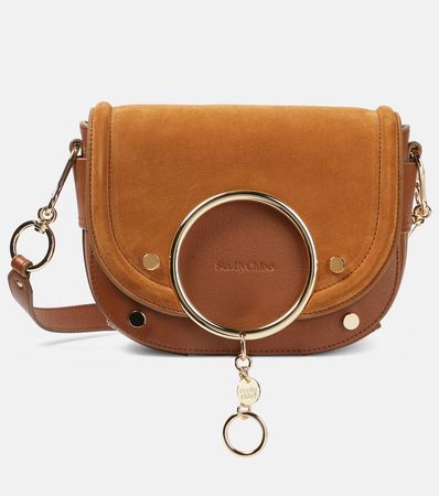 Mara Suede And Leather Crossbody Bag in Brown - See By Chloe | Mytheresa